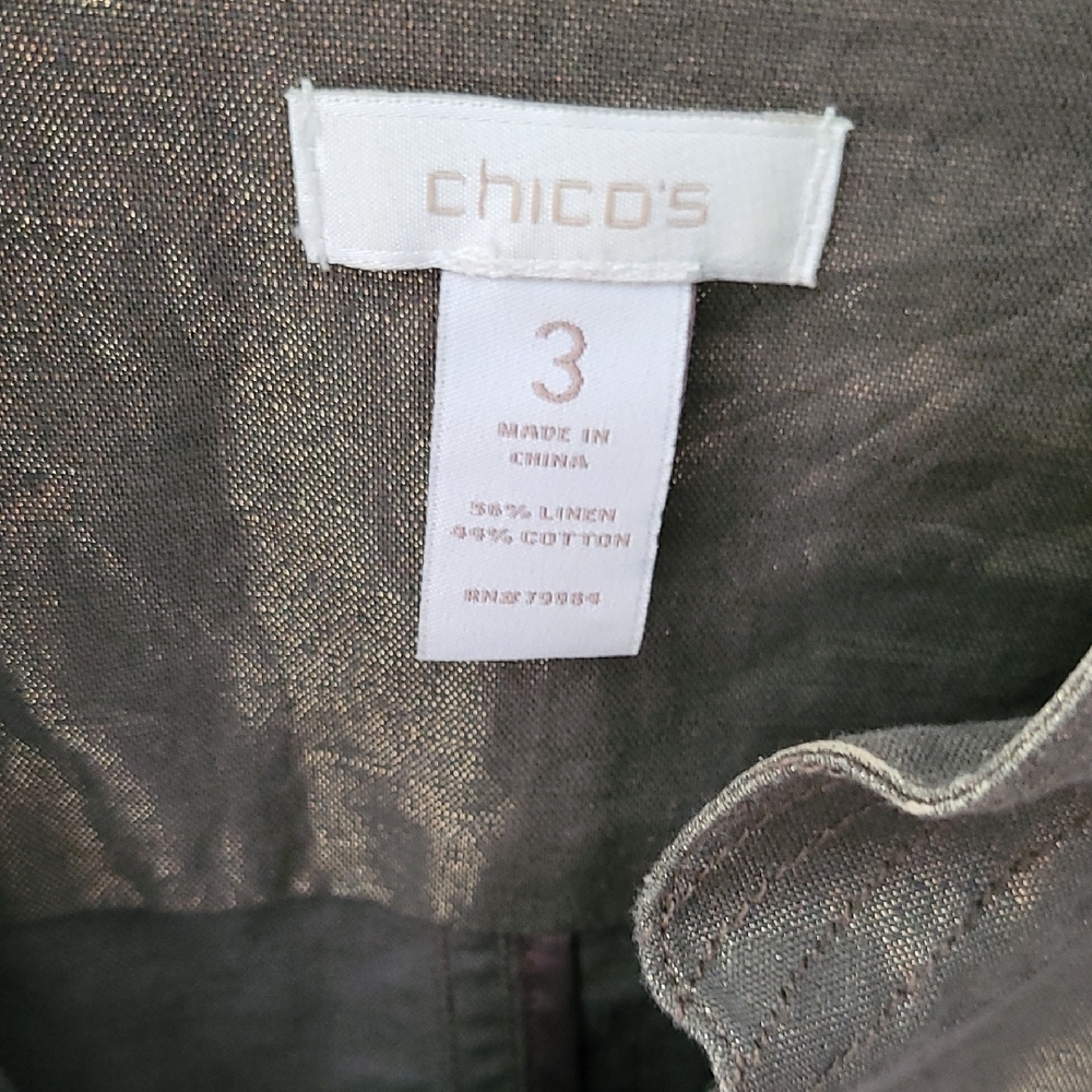 Chico's Linen-Blend Metallic Vest 3=16/XL - Picture 2 of 5